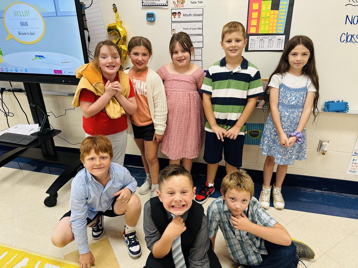 Our third and fourth graders are rocking their Sunday best for our Hello Spirit Week!