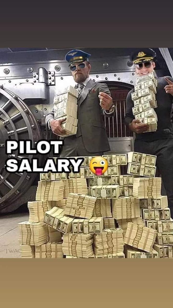 Aviationheart1's tweet photo. Pilot salary 🤣🤣🤣🤣👩‍✈️✈️
......
#pilot #pilotlife #aviation #avgeek #airplane #Boeing #airbus #airlines #aircraft #airport #usa https://t.co/BbGP9Azmyc