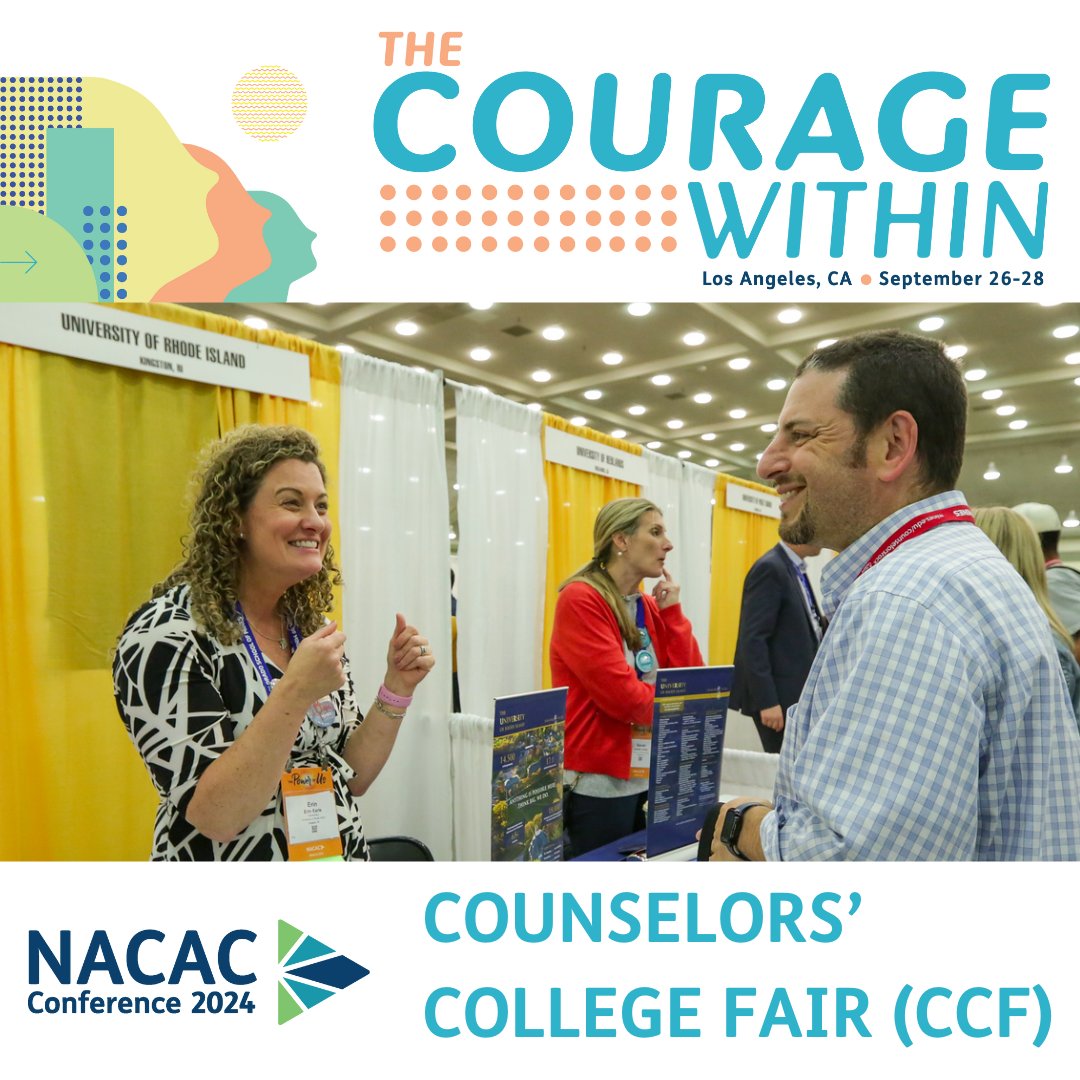 An annual favorite, the Counselors’ College Fair (CCF) is an opportunity for high school counselors attending #NACAC Conference 2024 to meet with admission team members in a #collegefair setting. Learn more 👉 ow.ly/hPaN50TtCf3 #schoolcounselors #collegeadmission #NACAC2024