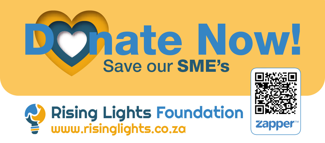 RisingLightsOrg's tweet photo. One small change for man, one Big change for SME kind :-) Join us in changing the world, one community at a time, Donate NOW!
#Entreprenuership #SupportLocal #Donate #SME #BEE #Section18A #SmallBusinessRelief #GiveBack https://t.co/6RQu68dO3u