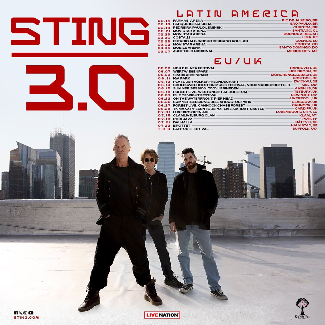 ¡El momento que estábamos esperando! 🤩

Sting llega a Latinoamérica con el STING 3.0 Tour.

Para más información, visita livenation.lat
