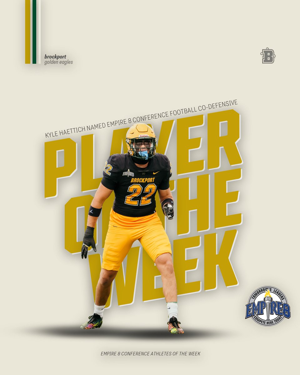 Kyle Haettich😎🦅🏈

AKA

<a href="/Empire8/">Empire 8</a> Football Co-Defensive Player of the Week
👏👏👏

<a href="/BPort_Football/">Brockport Football</a> | #UndefeatedEffort | #d3fb