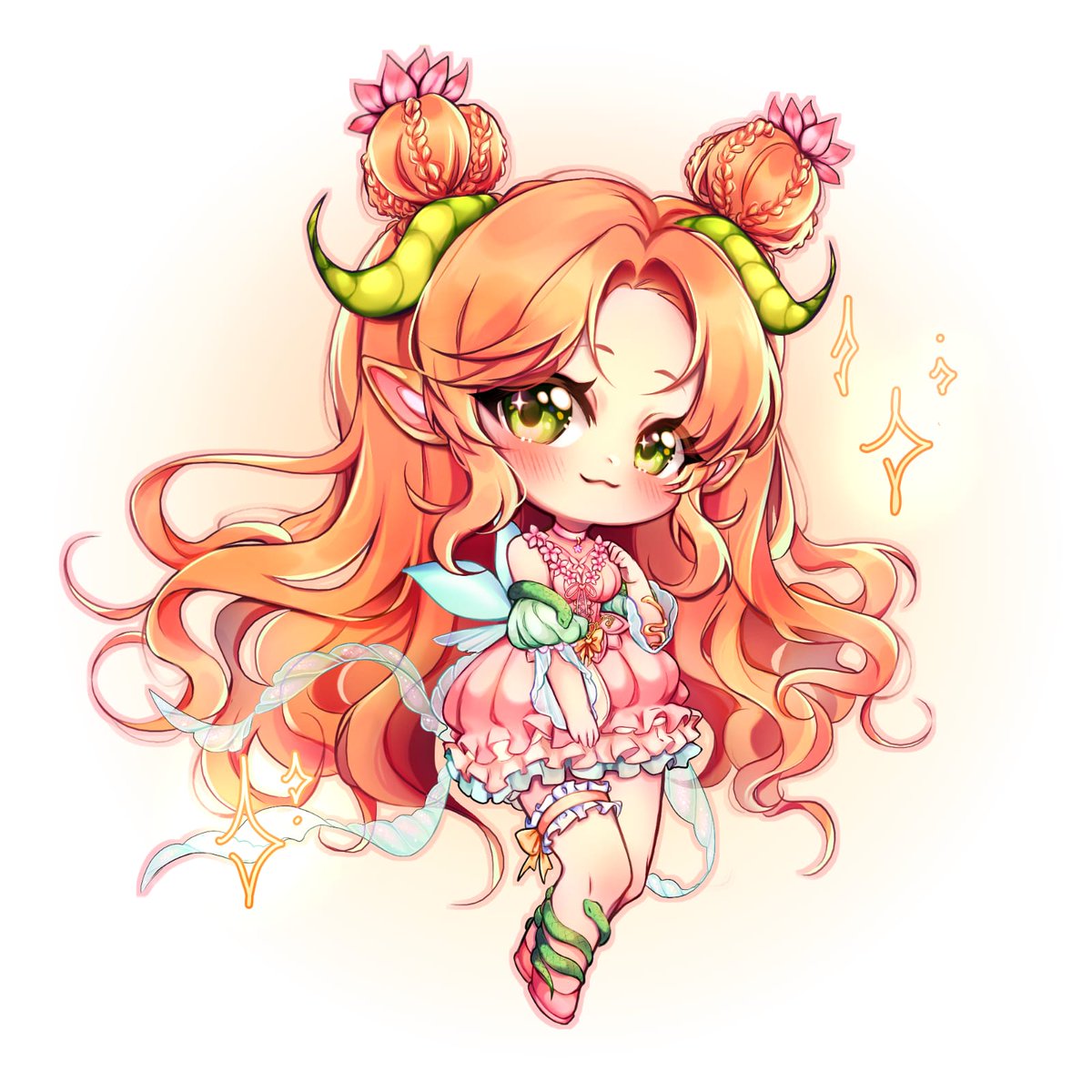 Lunarials_'s tweet photo. The chibi vs the character 🐍🪷 https://t.co/wFS6xCTAy6