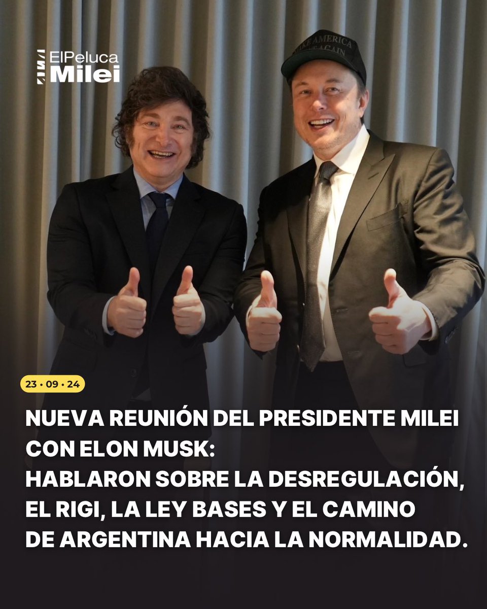 🇦🇷🤝🏻🇺🇸 El presidente Milei se reunió con Elon Musk por tercera vez para conversar sobre la Argentina