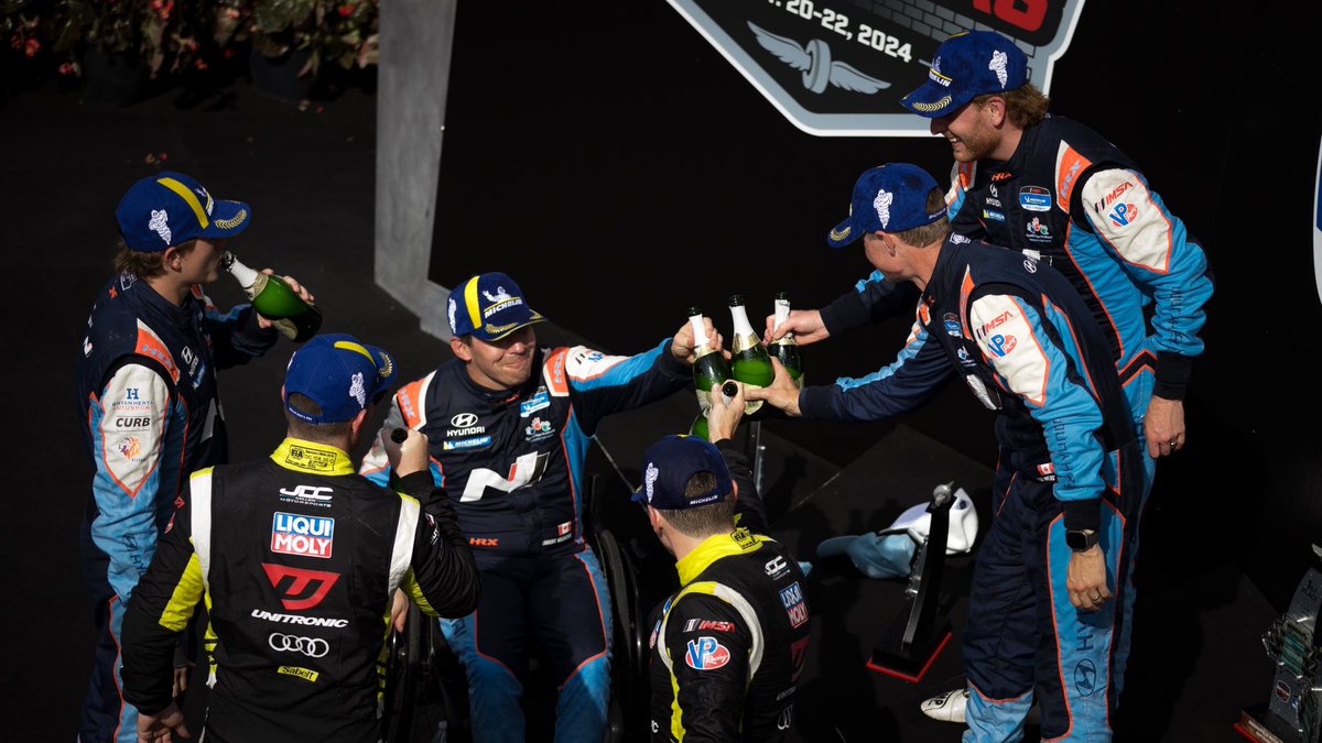 MWilkins's tweet photo. Back on the top step! 🥇
Huge team effort and brilliant drive by Mason to bring this one home 🏁
49 laps led; $4,900 for HHOW ❤️ 
1-2 for BHA 💯

#HyundaiPerformance https://t.co/DIlk4r1YZN