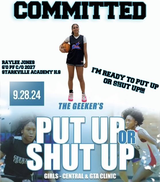 GenoGotDaJuice's tweet photo. Committed‼️ Raylee Jones @RayleeJones2027 C Starkville Academy (MS) C/o 2027 @evgeeker https://t.co/nYltCvjMyj