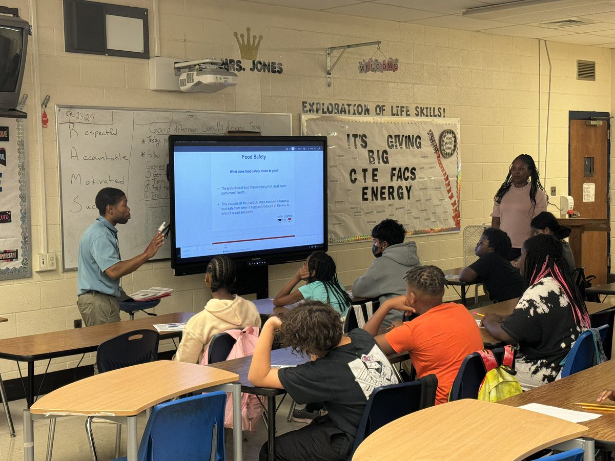 Vincent Webb, Jr., Family and Consumer Science Associate Agent, Guilford County Center, Cooperative Extension is working with our CTE FACS 6th GRADE classes.