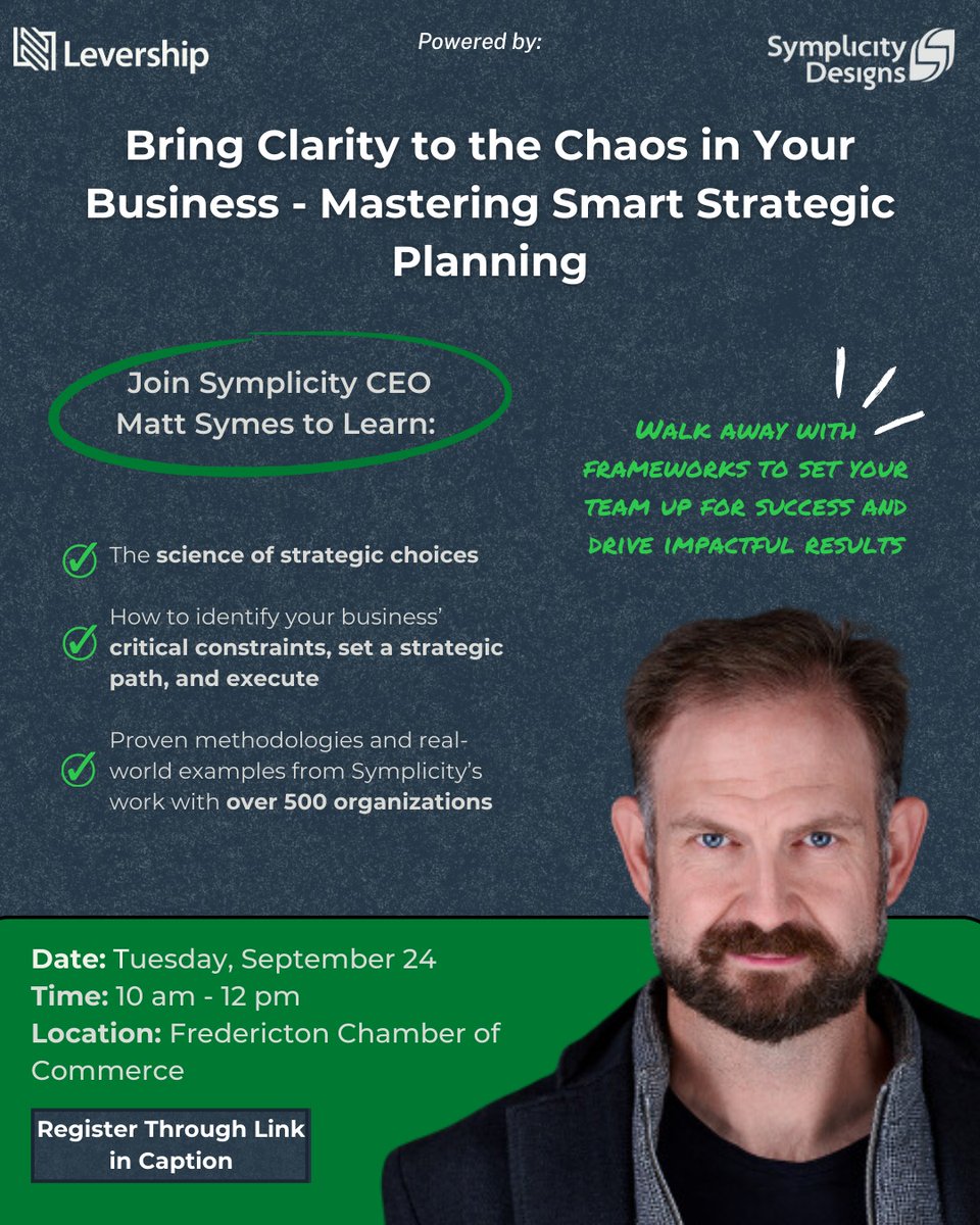 Fredericton Chamber (@fton_chamber) on Twitter photo <a href="/Fton_Chamber/">Fredericton Chamber</a> members....still a few seats available for tomorrow's seminar from Matt Symes, <a href="/sym_designs/">Symplicity Designs</a> - "Bring Clarity to the Chaos In your Business"! Register today: hubs.li/Q02Pppm50 <a href="/Fton_Chamber/">Fredericton Chamber</a> members....still a few seats available for tomorrow's seminar from Matt Symes, <a href="/sym_designs/">Symplicity Designs</a> - "Bring Clarity to the Chaos In your Business"! Register today: hubs.li/Q02Pppm50