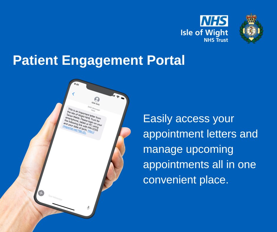 Over the next 3 weeks, we are continuing to roll out our new Patient Engagement Portal for outpatient services. This means patients will now receive a convenient text message linking them directly to their digital letter.
Find out more ➡️ iow.nhs.uk/PEP