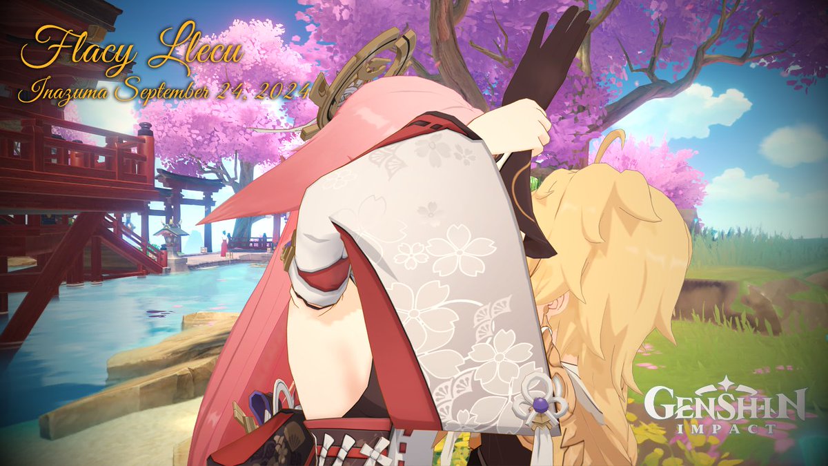 flacyllecu's tweet image. #YaeMiko won&apos;t let #Aether go after visit grand narukami shrine #YaeTher #FlacyLlecu