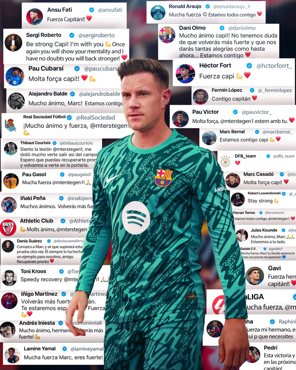 We are all with you, Ter Stegen 💙❤️