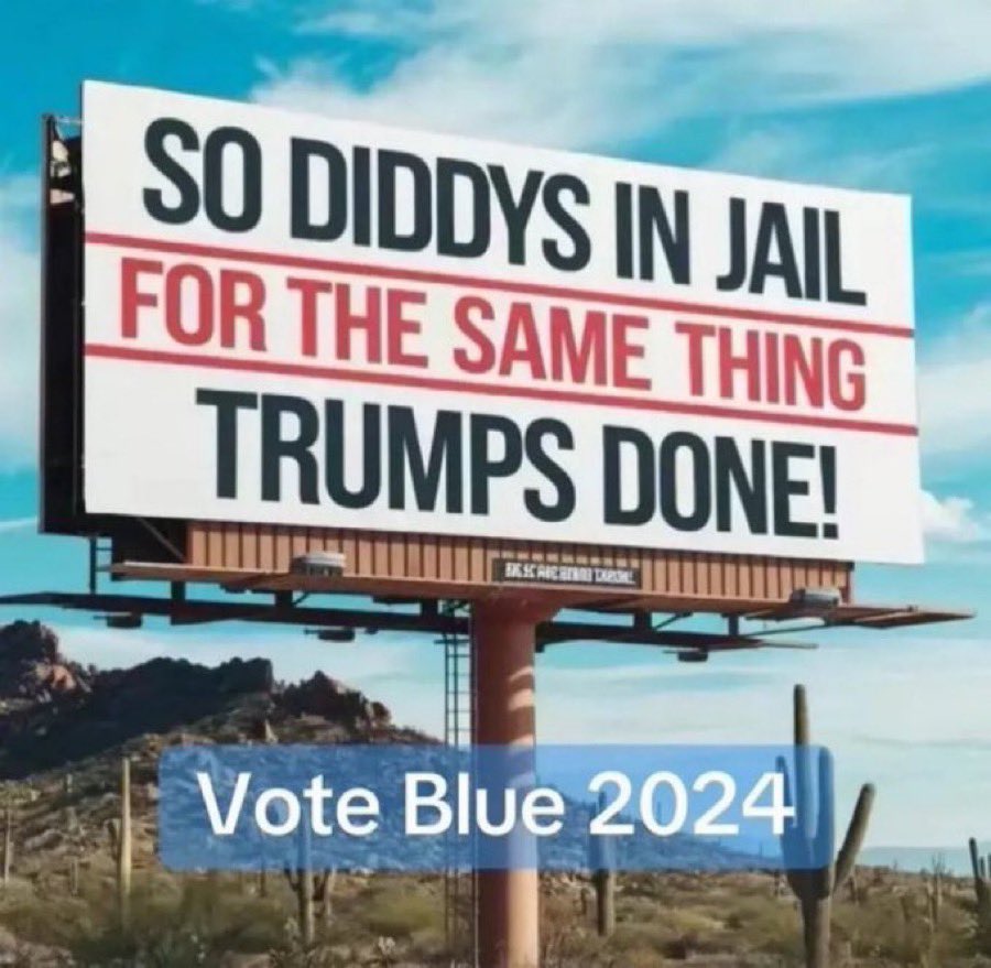 <a href="/theliamnissan/">Liam Nissan™</a> If Sean Diddy Combs gets out of jail in time for the 2028 election I hear the Republicans will hand him the nomination in exchange for all the compromising videos he made during the Freakout parties. 

Lindsey Graham is probably brokering the deal right now.