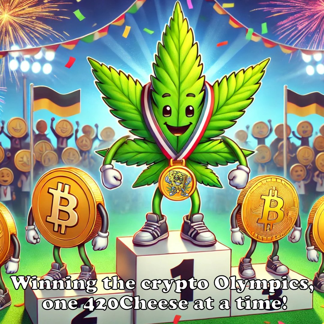 420Cheeseio's tweet photo. Winning the crypto Olympics one 420Cheese at a time! 🥇🌱 Stack those medals with green investments. 🚀

#420Cheese #Crypto #CannabisCrypto #Green #Cheese #420 https://t.co/3HFAtsDVna