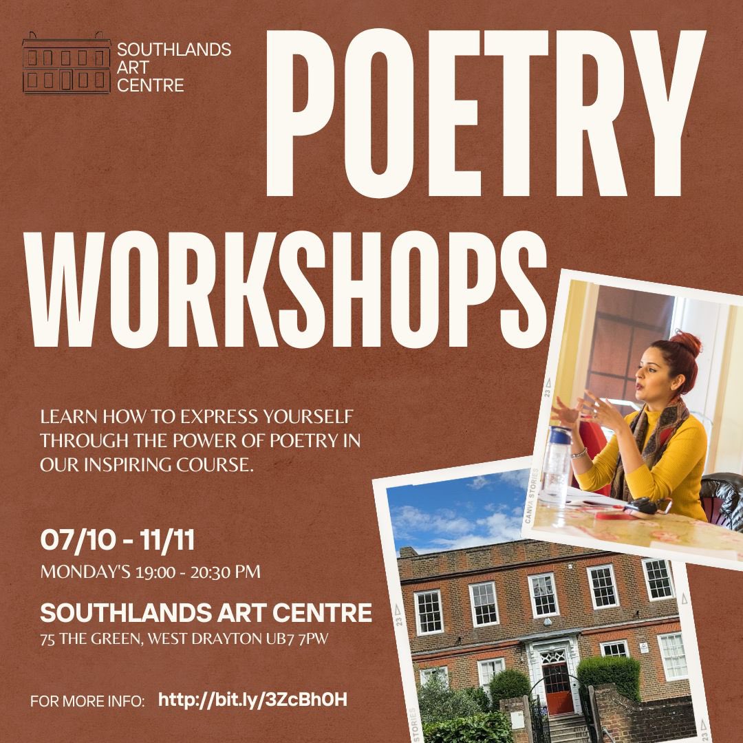 A_W_M_B's tweet photo. 🍂✨ This autumn, join @behindthenetra for in-person poetry workshops in West London! 

📝 Harness the healing power of words and creative mindfulness

📍 Location: Southlands Art Centre
📆 Dates: Monday Evenings 07/10 – 11/11
🎟️ Limited spaces

https://t.co/fx63MrSaCd https://t.co/0063TP0taW