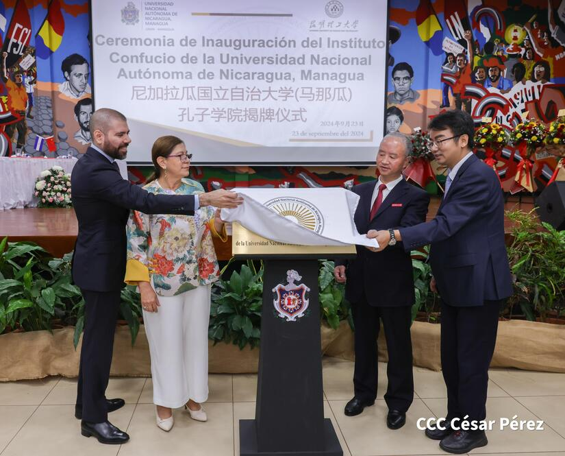 🇳🇮🇨🇳 HOY se inauguró en la Universidad Nacional Autónoma de Nicaragua UNAN, el Instituto Confucio, primero de su clase en Latinoamérica, que será una pieza clave en la enseñanza del idioma chino y en el intercambio cultural y educativo entre #China y #Nicaragua.

#PLOMO19