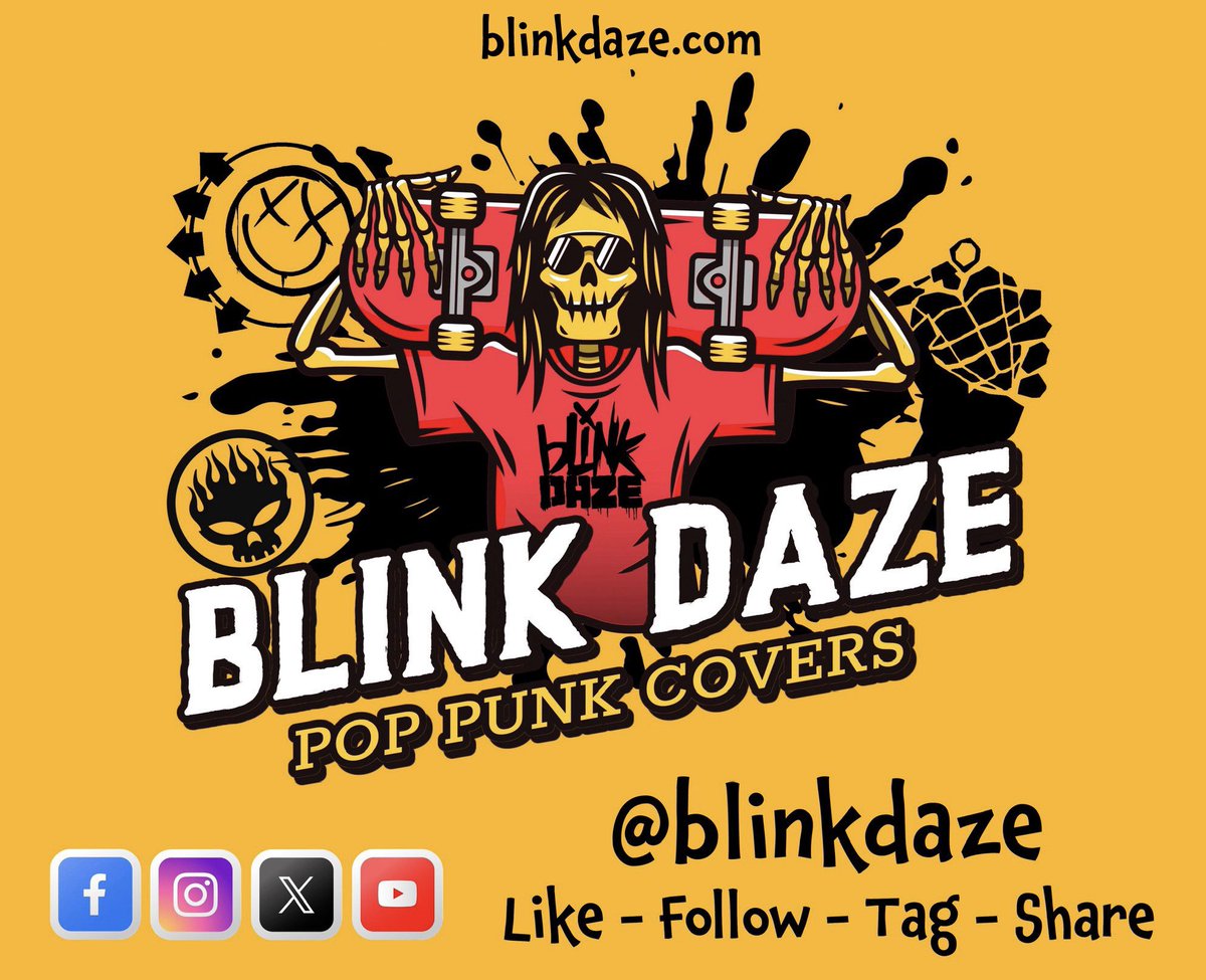 Please follow us across all our social media platforms and check out our gig dates at blinkdaze.com/gigs 2025 is shaping up to be a MASSIVE year for us! 🤘🏼 #PopPunk #LiveMusic #GreenDay #Blink182 #Sum41 #TheOffspring #NewFoundGlory #BowlingForSoup