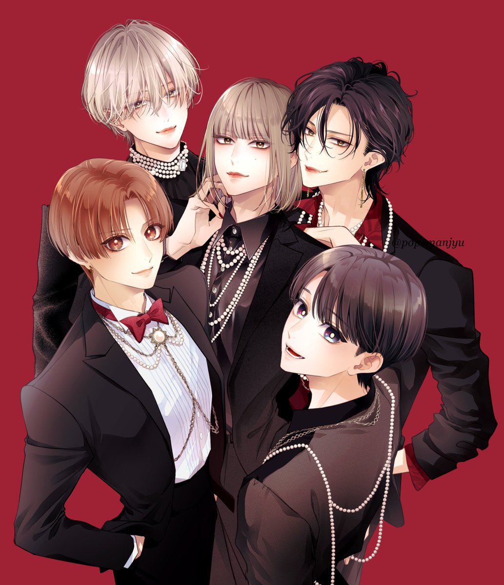 「表紙イラスト、全体像はこんな感じ多少ズラせるように前列と後列わけて描いてました」|愛染マナ❤ヒロイケ６巻3/26発売のイラスト