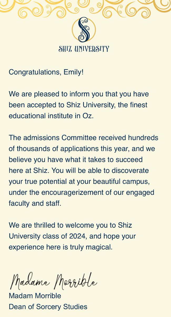 Emilyy2411's tweet photo. I promise not to drop out of this uni! 🫣 https://t.co/e5PexNCODj