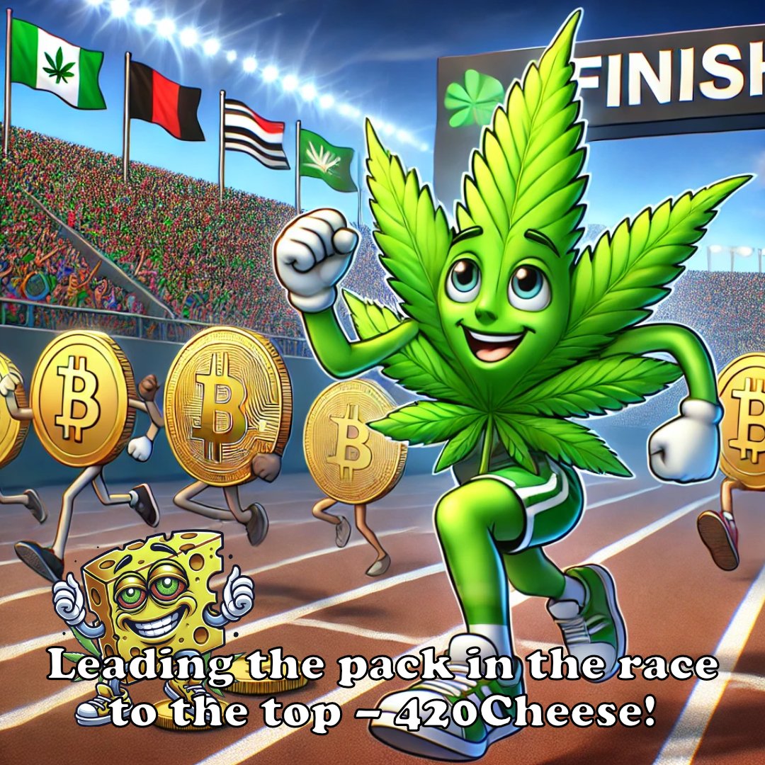 420Cheeseio's tweet photo. Leading the pack in the race to the top – 420Cheese! 🏁🌿 Stay ahead with the ultimate green investment. 🏅

#420Cheese #CryptoRace  #GreenGold #CheeseGang #420 https://t.co/FHvtgKCpEr