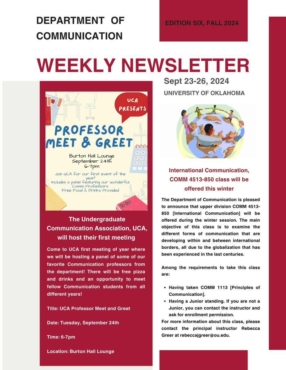 OU Comm Dept tweet media