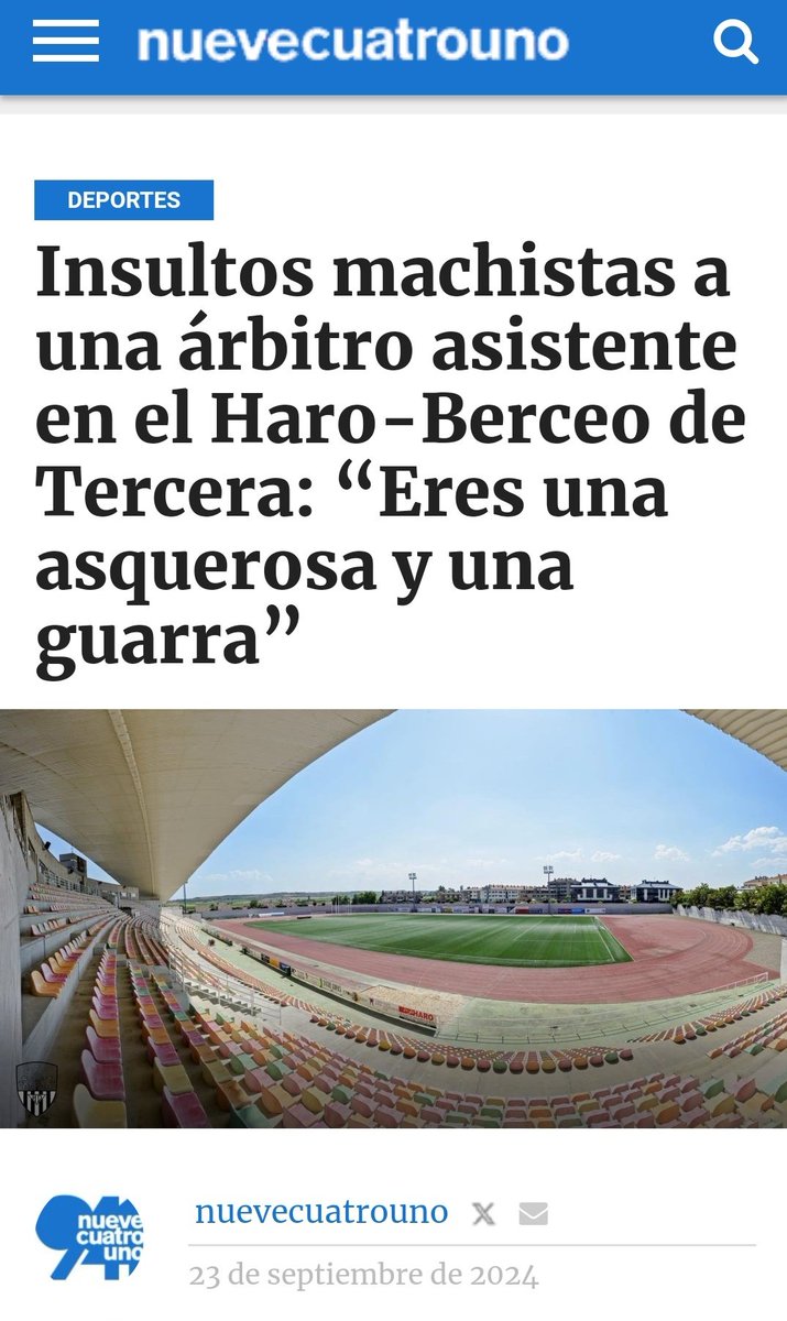 reglaXVIII's tweet photo. Los insultos al árbitro, de todo tipo, racistas, machistas... (en este caso a la árbitra):

No los condena ningún famoso.
Están normalizados.
"Son árbitros, tienen que aguantarlo"

Y así seguimos desde hace más 30 años

Si el @HaroDeportivo los identificara, sería todo un detalle https://t.co/NxMfl1GndQ