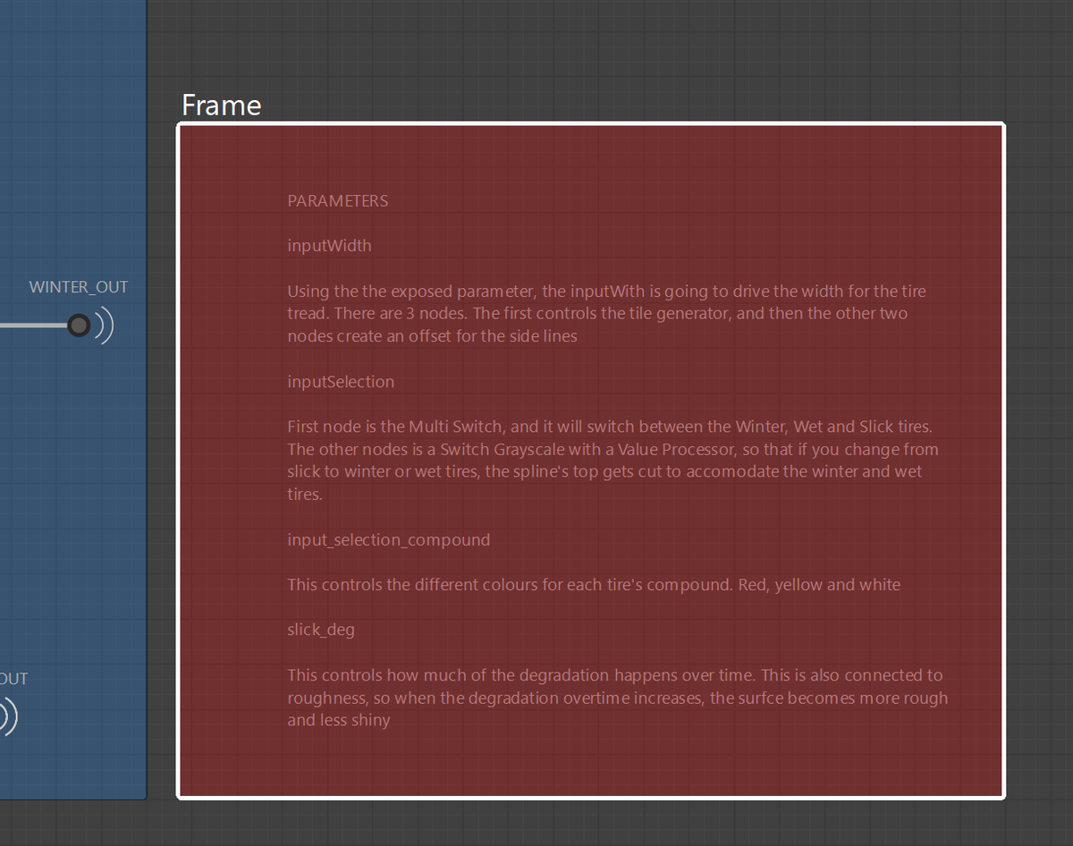 Cyrus3v's tweet image. This may sound obvious, but I find quite useful to leave notes for my future self when creating complex materials in @Substance3D Designer. This way, months later, I won't have to decipher the purpose of something like inputWidth, for instance.

#3d #SubstanceDesigner #Tips