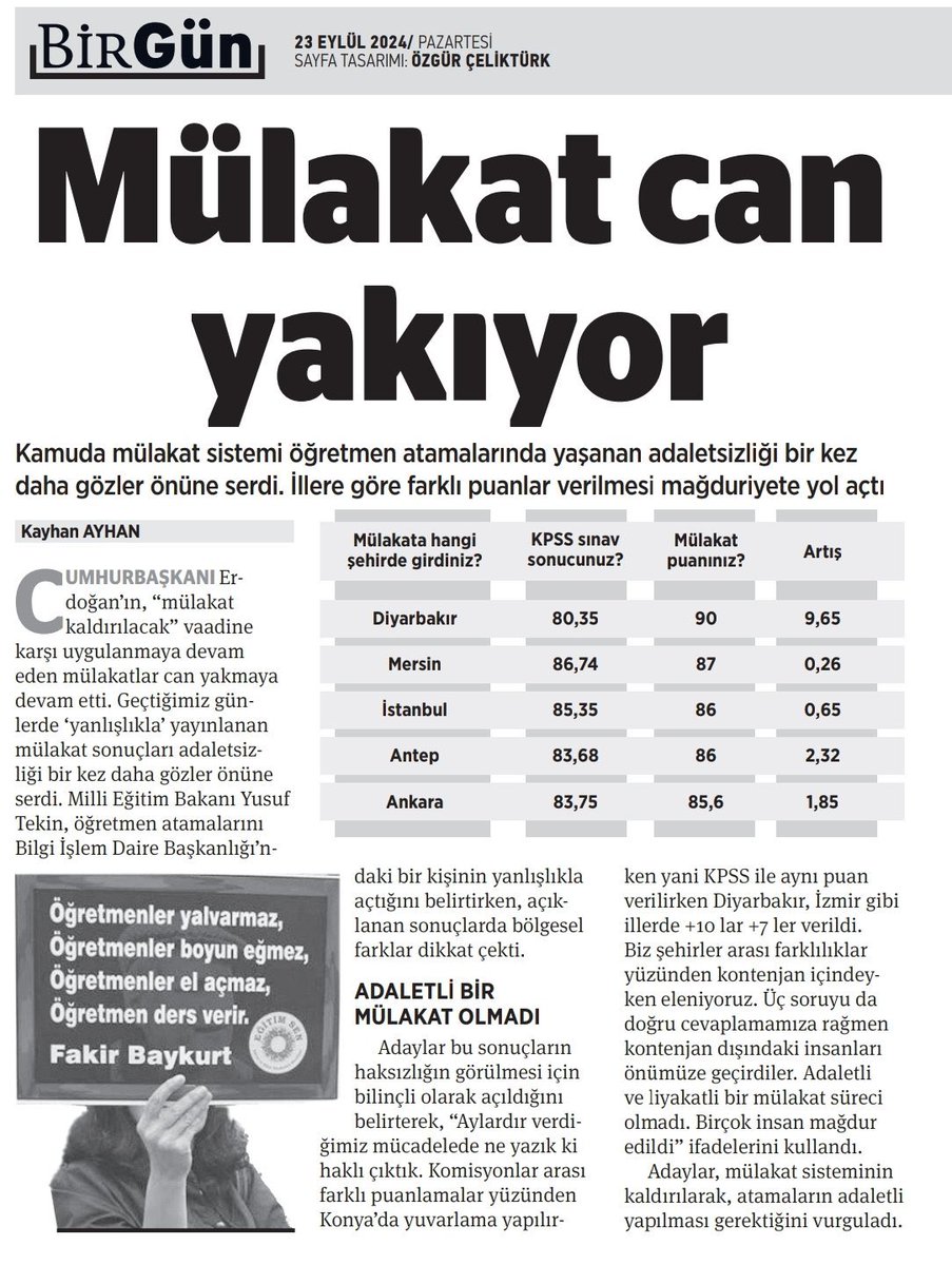 Ey muhalefet! MEB'e yürümek için ne bekliyorsunuz? 

<a href="/herkesicinCHP/">CHP 🇹🇷</a> 
<a href="/Suat_Ozcagdas/">Suat Özçağdaş</a>
<a href="/eczozgurozel/">Özgür Özel</a> 

MülakatiptalEdilsin
#MülakatPuanlarındaAdaletYok