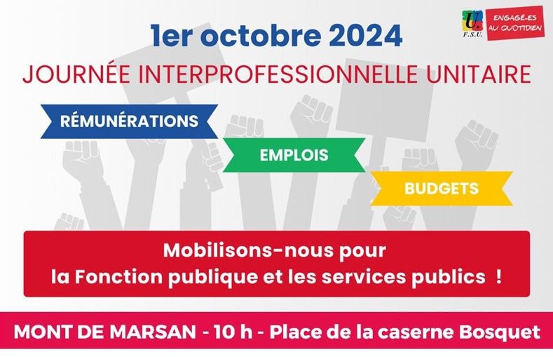 Sneslandes's tweet photo. Tous dans la rue le 1er octobre ! Rdv à 10h place de la caserne Bosquet à Mont de Marsan !!! #NonAuChocDesSavoirs #nonàlaustérité #ouiauchocdesmoyens #OuiAuChocDesSalaires #greve1eroctobre #SNESFSU https://t.co/jWRV1fIj2u