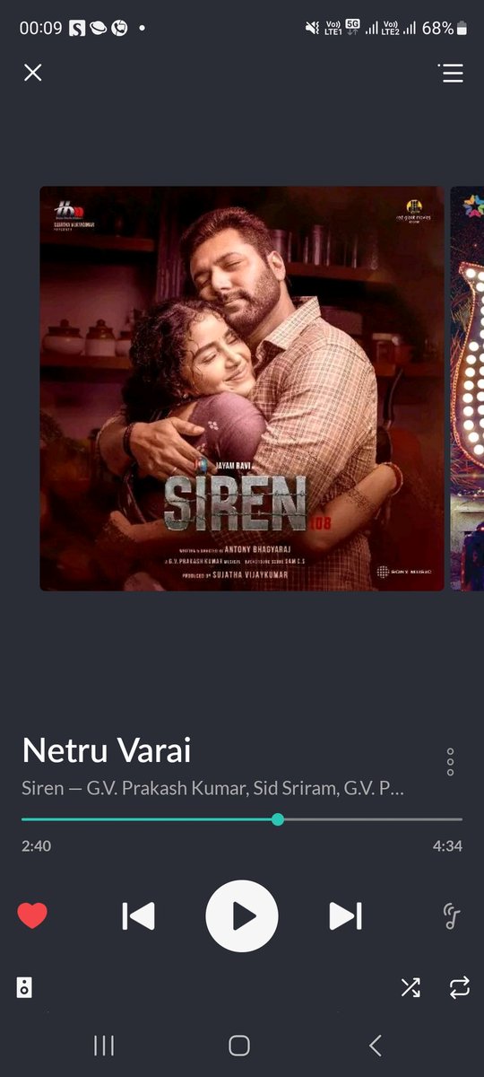 dhaskick1's tweet photo. When it comes to melody @gvprakash he is the king Super song na repeat mode 🎵🎵💥 #NetruVarai #Siren https://t.co/tTjG0X24aA