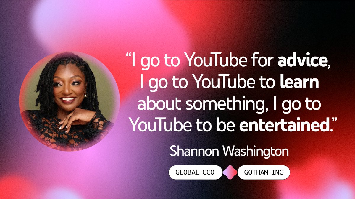 YTforBusiness's tweet photo. Every year at the U.S. #YouTubeWorks Awards we search for advertising that breaks through.
We asked our Grand Jurors, @Unilever’s Ryu Yokoi and Gotham’s Shannon Washington, why YouTube is special to them.
Stay tuned! On October 8th we’ll reveal this year’s winners 🏆 https://t.co/myX5DKyGhq
