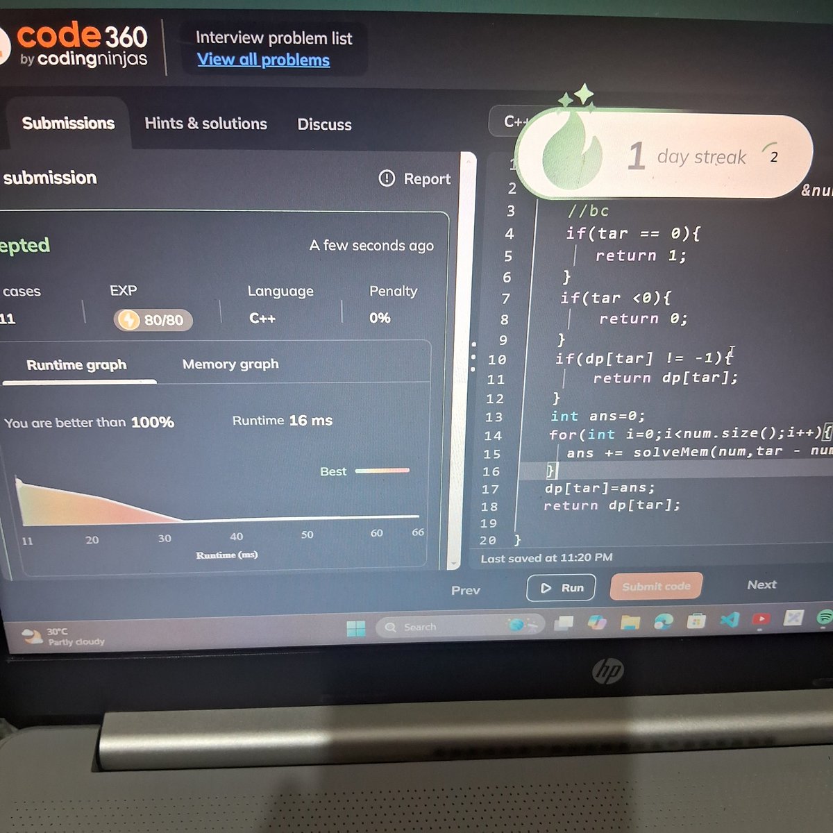 daman76752's tweet photo. #DSA #learninpublic 
23 Sep 2024
●1D DP QUESTIONS ●

Q.Combinational sum IV problem✔️💯 
Q.Perfect squares problem ✔️💯

>>Recursive sol 
>>Rec +Memoization 
>>Tabulation 
#focus #dedication #consistency #determination #coding #patience #problemsolvingskill 💫😌 https://t.co/boQnTnpxXr