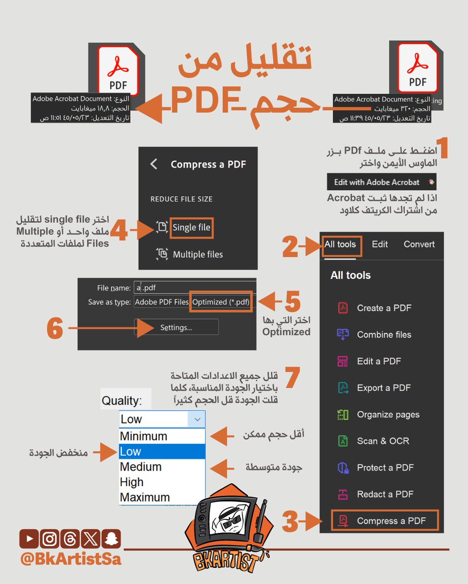bkartistSA's tweet photo. هذه أفضل طريقة معتمدها من سنين
 لتقليل حجم ملفات pdf  
قللت ملف حجمه 320 ميغا إلى 18 ميغا 

ممتازة اعتمدوها👌✨✅😎 https://t.co/jQWoVFIfLa