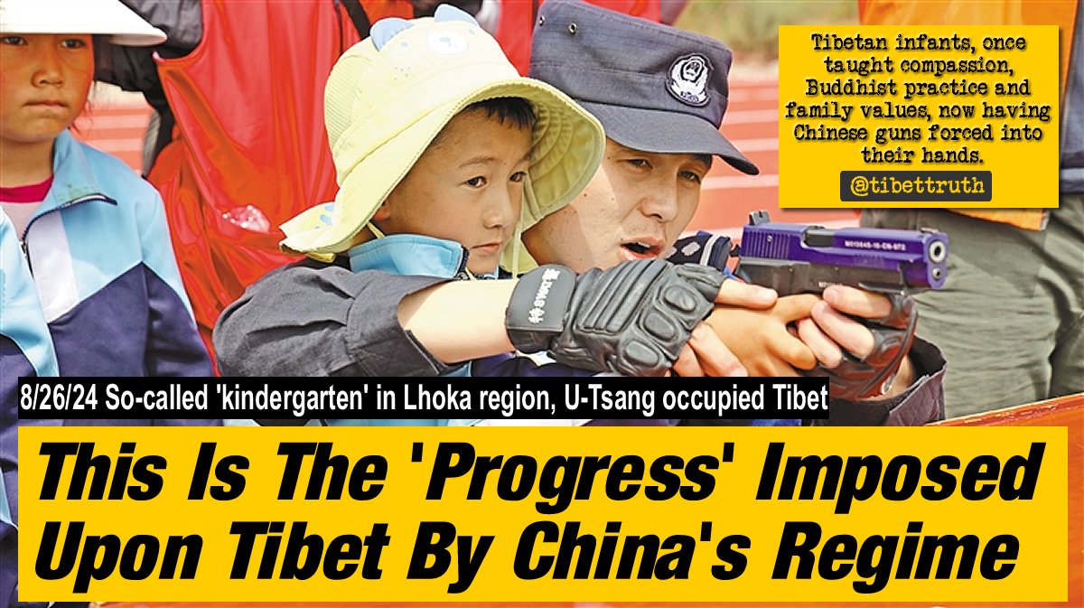 Having invaded Tibet, placed the land under military occupation, terrorized, tortured and slaughtered Tibetans, degraded and oppressed Tibet's culture now the Chinese psychopaths are replacing Buddhism with hand guns!