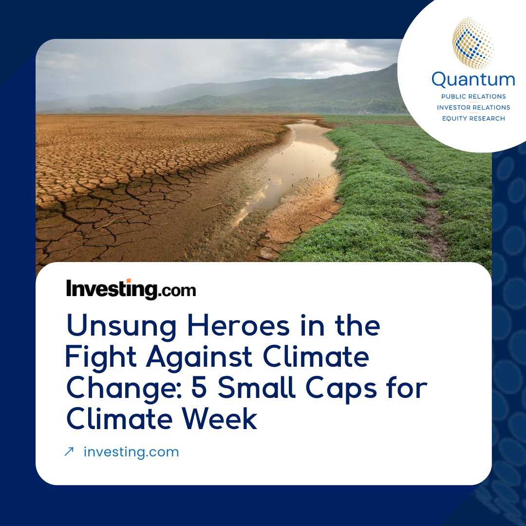Quantum Media Group, LLC (@quantummediallc) on Twitter photo 🌱 Unsung heroes of #ClimateWeek! <a href="/AriZoldan/">Ari Zoldan</a> spotlights 5 small-cap stocks driving climate solutions. From advanced insulation to wildfire suppression, these companies are changing the game. 💡
Read more via <a href="/Investingcom/">Investing.com</a>: tinyurl.com/y9nvdut2
#ClimateChange #GreenTech 🌱 Unsung heroes of #ClimateWeek! <a href="/AriZoldan/">Ari Zoldan</a> spotlights 5 small-cap stocks driving climate solutions. From advanced insulation to wildfire suppression, these companies are changing the game. 💡
Read more via <a href="/Investingcom/">Investing.com</a>: tinyurl.com/y9nvdut2
#ClimateChange #GreenTech