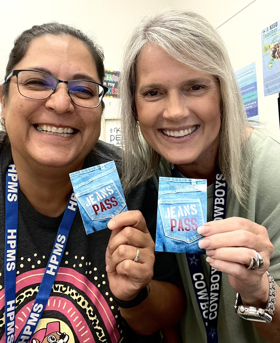 sunshinescardi's tweet photo. 👖JEANS PASS!👖We were nominated for the ‘Fan the Flame’🔥 award @HPetersonMS & get to wear jeans for the 2nd six weeks, YaY!😁 Thank you to whoever nominated us… We appreciate you!🩷 #PetersonProud #FanTheFlame #TogetherWeCan #KISDinspires #HPMSbest #Jeans @B2BRios https://t.co/lESQ970pPp