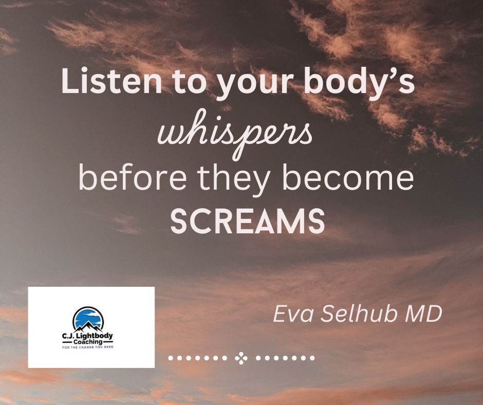💡 This is a beautifully sublime pearl of wisdom. So true in our busy, time pressed world today. 

🤔 I think it’s not just our body though that whispers, it’s our mind and spirit too. 

🔇 What whispers are you hearing today? Are you ready to listen?