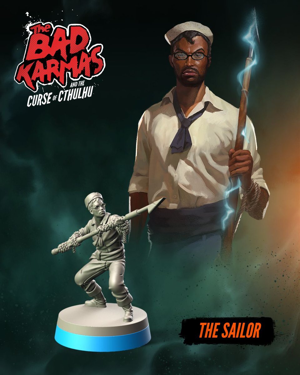 A mid-range fighter constantly on the go, the Sailor is truly adept at out-maneuvering large creatures, however, he struggles when forced to stay still.

Follow Now buff.ly/3YdIMnp

#teburu #boardgames #tabletop #thebadkarmas #cthulhu #cthulhumythos