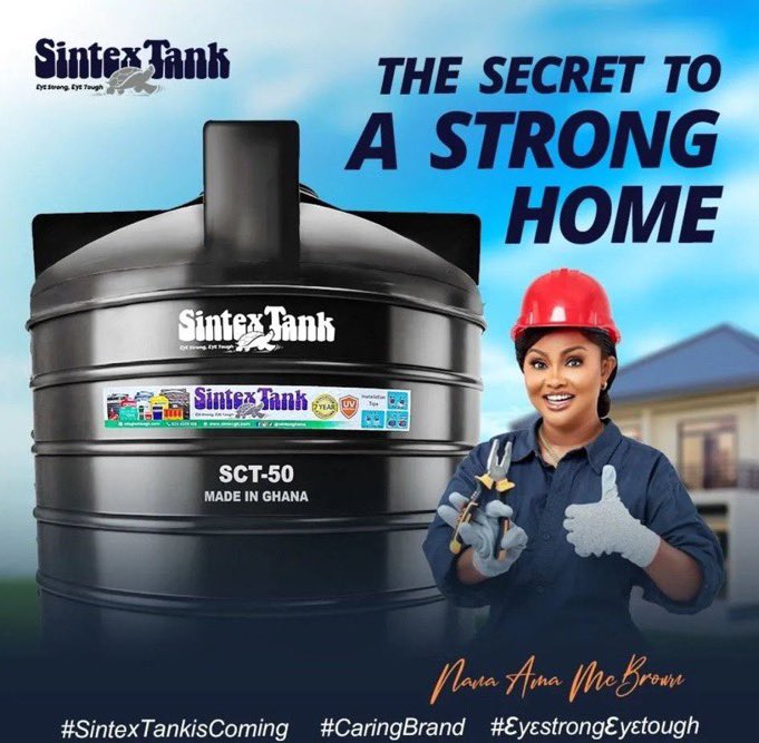 EfyaSee's tweet photo. 👩👩: Nana Ama McBrown becomes brand ambassador for Sintex Tanks. #TheFemaleBlogger https://t.co/uEUResQ9Mf