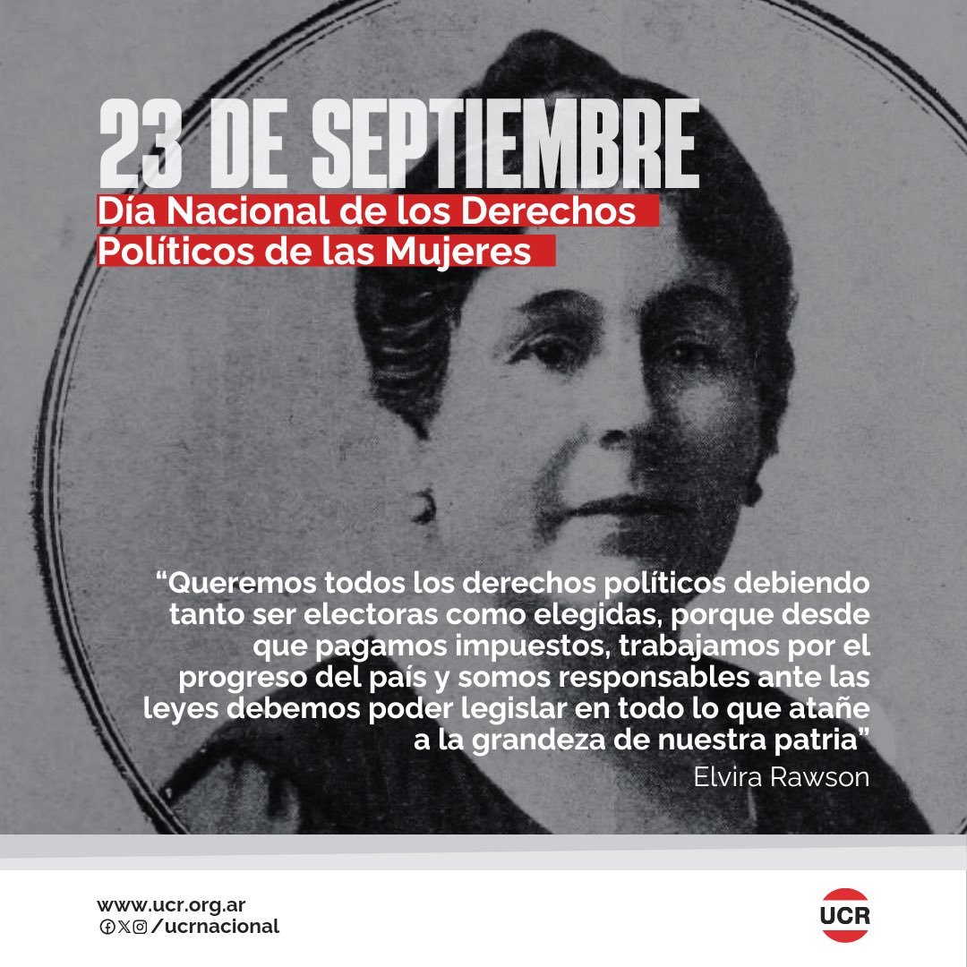 🗓️ 23 de septiembre | Día Nacional de los Derechos Políticos de las Mujeres

Lee la nota acá 🔗 ucr.org.ar/noticias/ver/n…