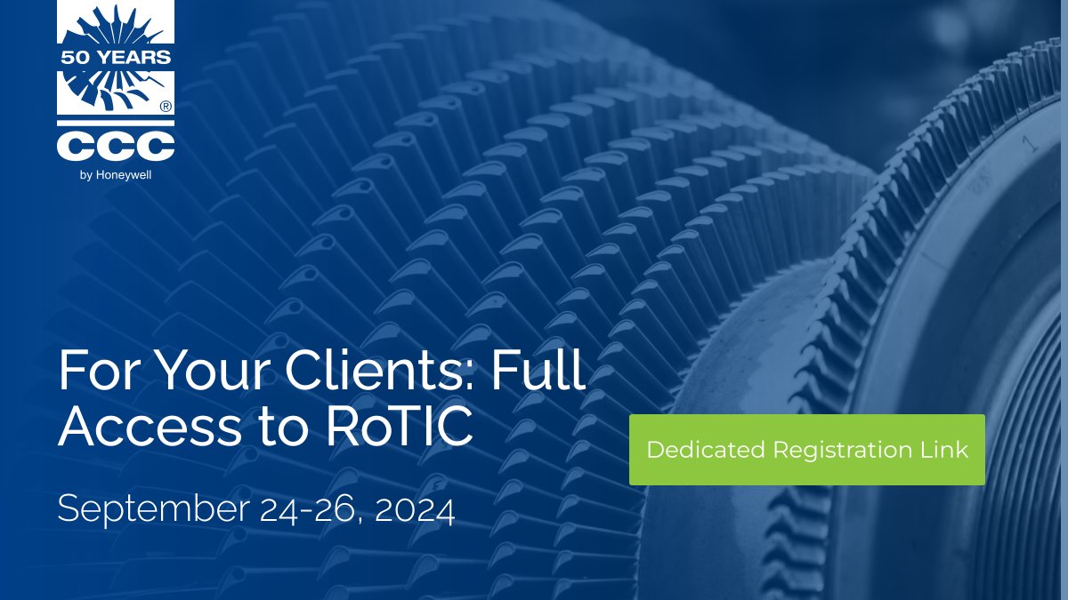 Enjoy Exclusive Access to the RoTIC Symposium 

Use this link for access to the exhibition area, the latest technology, networking opportunities and more.
hubs.ly/Q02QN00X0

#CCC #Compressor #Turbomachinery #RoTICSymposium