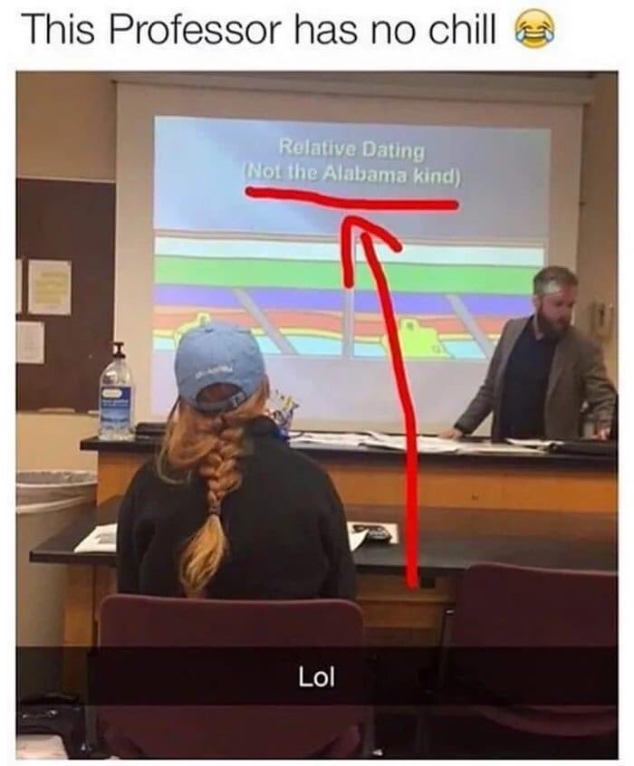KennyDWallace's tweet photo. Geology is the most humorous of all the sciences.
#geology #dating #agedating #relativedating #science https://t.co/nSXLQXb8HT