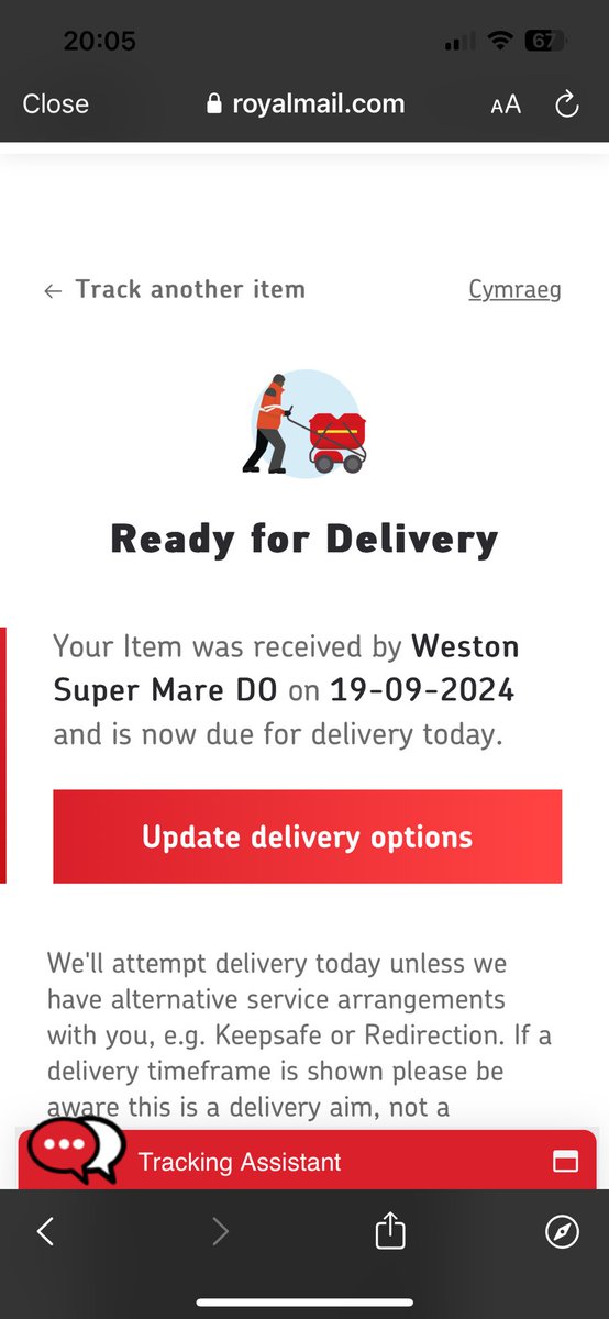 Just_anotherGem's tweet photo. @RoyalMailHelp my parcel has been showing as ready for delivery today since Thursday. It’s for my step-daughter’s birthday on Wednesday so could do it with being delivered… How do I make this happen?? https://t.co/cVNGRgnhnh