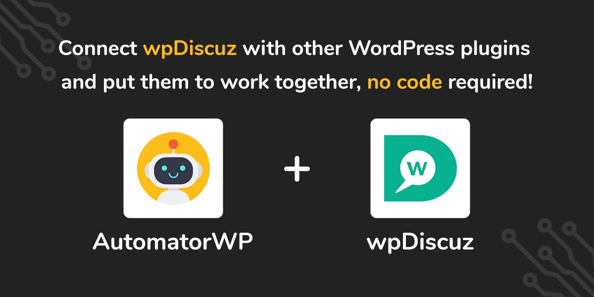 AutomatorWP's tweet image. Automate @wpDiscuz &amp;amp; your #WordPress plugins with #NoCode like:
- Votes up 100 comments &amp;gt; Show @wppopupmaker popup
- Gets a vote up &amp;gt; Send data to @zapier
- Gets a vote down &amp;gt; Add @ActiveMember360 tag
More info 👇
automatorwp.com/add-ons/wpdisc…
#automator #automation