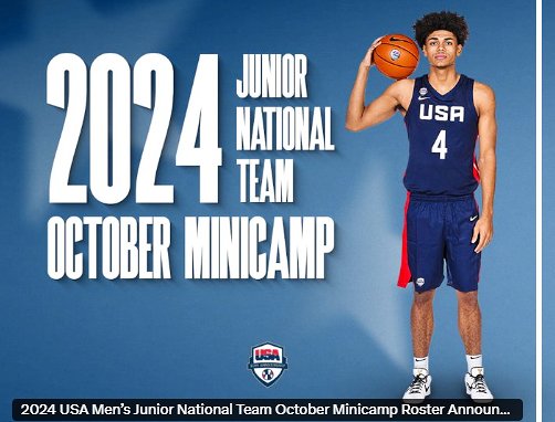 Dave Keefer (@davekeefer) on Twitter photo USA Basketball Men’s Junior National Team minicamp rosters announced and 8 from California high schools are selected.
Click here >> bit.ly/4eAbOCI
<a href="/_theetajhariza/">Tajh Ariza</a> <a href="/BraydenBurries/">Brayden Burries</a> <a href="/crowezone5/">Jason Crowe</a> <a href="/NikolasKhamenia/">Nikolas Khamenia</a> <a href="/g0beezy/">Brandon McCoy Jr.</a> <a href="/l3oss24/">Boss Mhoon</a> <a href="/JordanMize0/">Jordan Mize</a> <a href="/Drebibo/">David Rebibo</a> USA Basketball Men’s Junior National Team minicamp rosters announced and 8 from California high schools are selected.
Click here >> bit.ly/4eAbOCI
<a href="/_theetajhariza/">Tajh Ariza</a> <a href="/BraydenBurries/">Brayden Burries</a> <a href="/crowezone5/">Jason Crowe</a> <a href="/NikolasKhamenia/">Nikolas Khamenia</a> <a href="/g0beezy/">Brandon McCoy Jr.</a> <a href="/l3oss24/">Boss Mhoon</a> <a href="/JordanMize0/">Jordan Mize</a> <a href="/Drebibo/">David Rebibo</a>