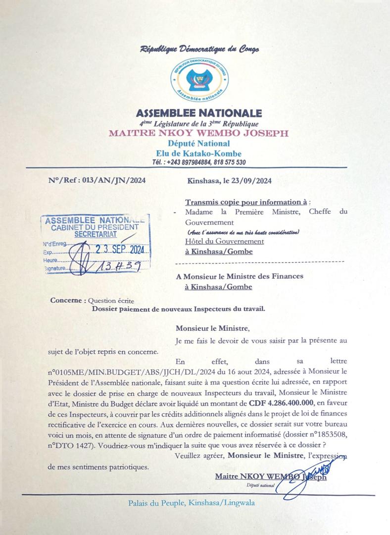 Monsieur le Ministre des Finances,la vie de nouveaux inspecteurs et  contrôleurs nouvellement recrutés est entrain tes mains,dis seulement un mot et nous serons sauvés.