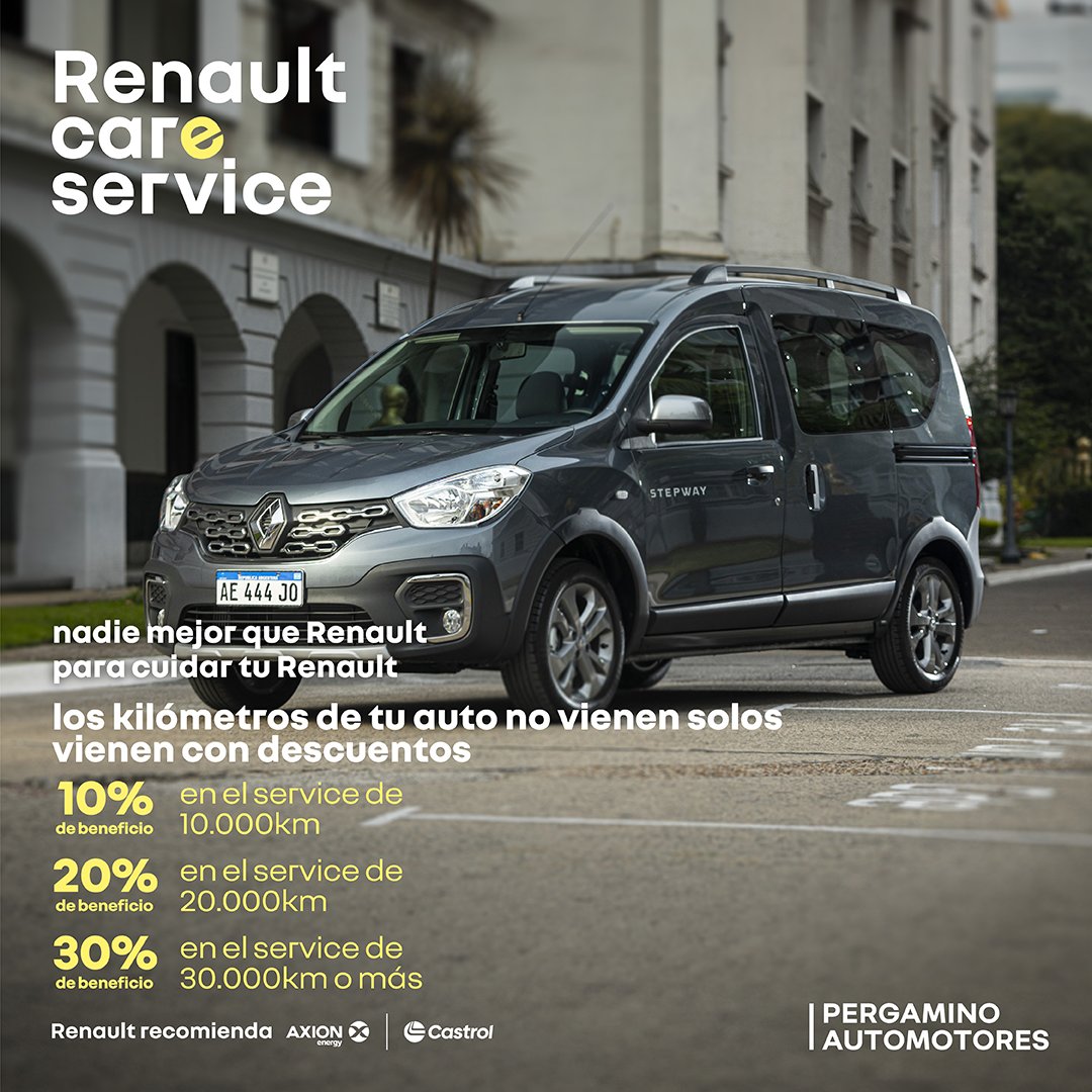 Más kilometros, más bveneficios.

#myrenaultbeneficios #PergaminoAutomotores #Servicio #serviciorenault #serviciorenault