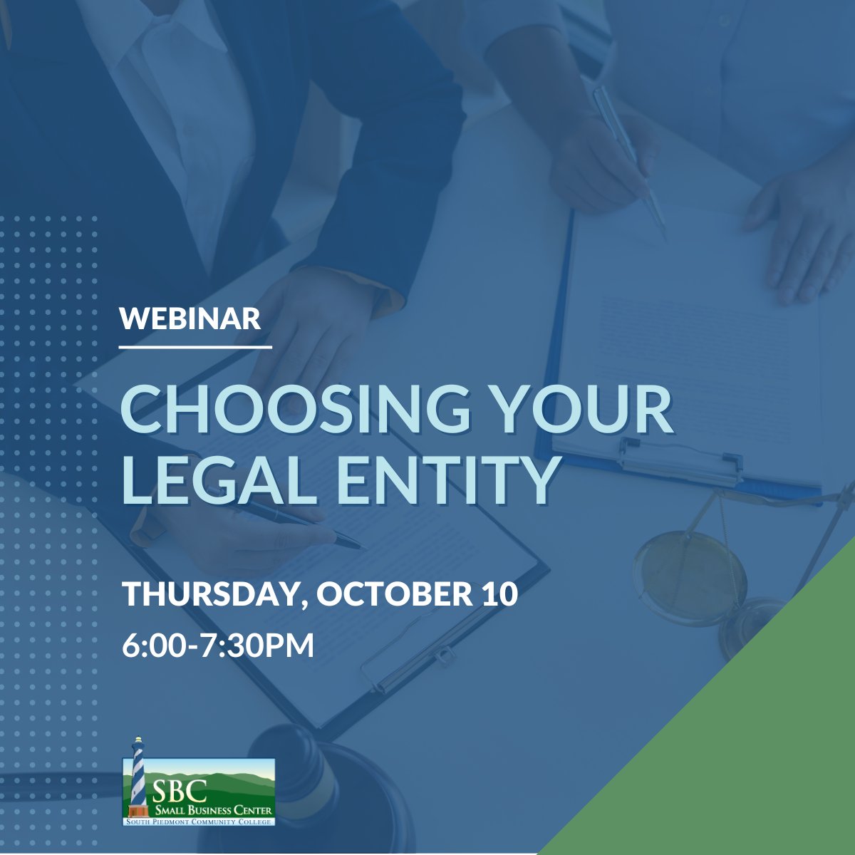 One of the most crucial decisions you'll make is choosing the right legal structure for your venture! Mark your calendar and join us for the perfect upcoming webinar, Choosing Your Legal Entity.

Grab your seat: ncsbc.net/workshop.aspx?…