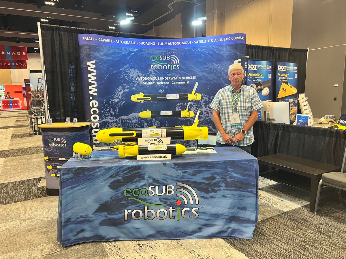 All set for Oceans 24, stop by and discover how ecoSUB successfully completed a mission to 2000m #OCEANS2024Halifax