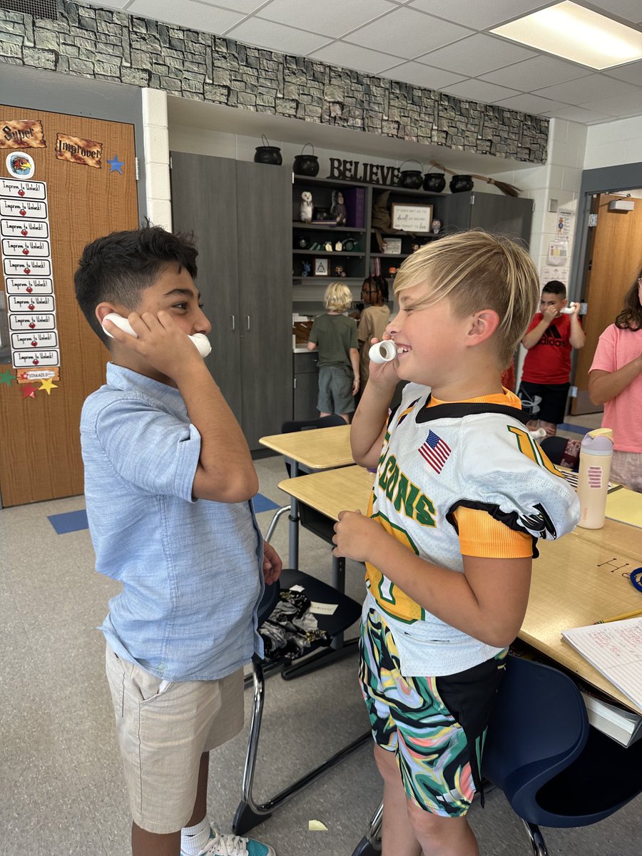 McCluskeysClass's tweet photo. Checking our writing with “whisper phones”📞 https://t.co/55nPSKCKdB