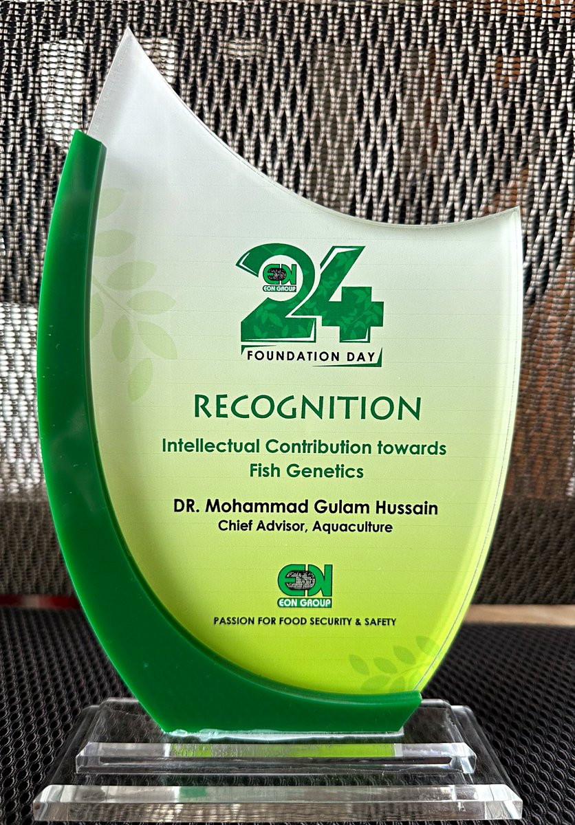 Congrats to Dr. M. Gulam Hussain, one of our Asia regional coordinators! He was recently honored for his contributions to fish genetics by the Eon Group of Industries during its 24th Foundation Day. We are proud to have him on our team as we work to #endhunger!